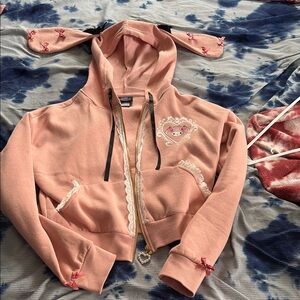 Lolita my melody cropped hoodie